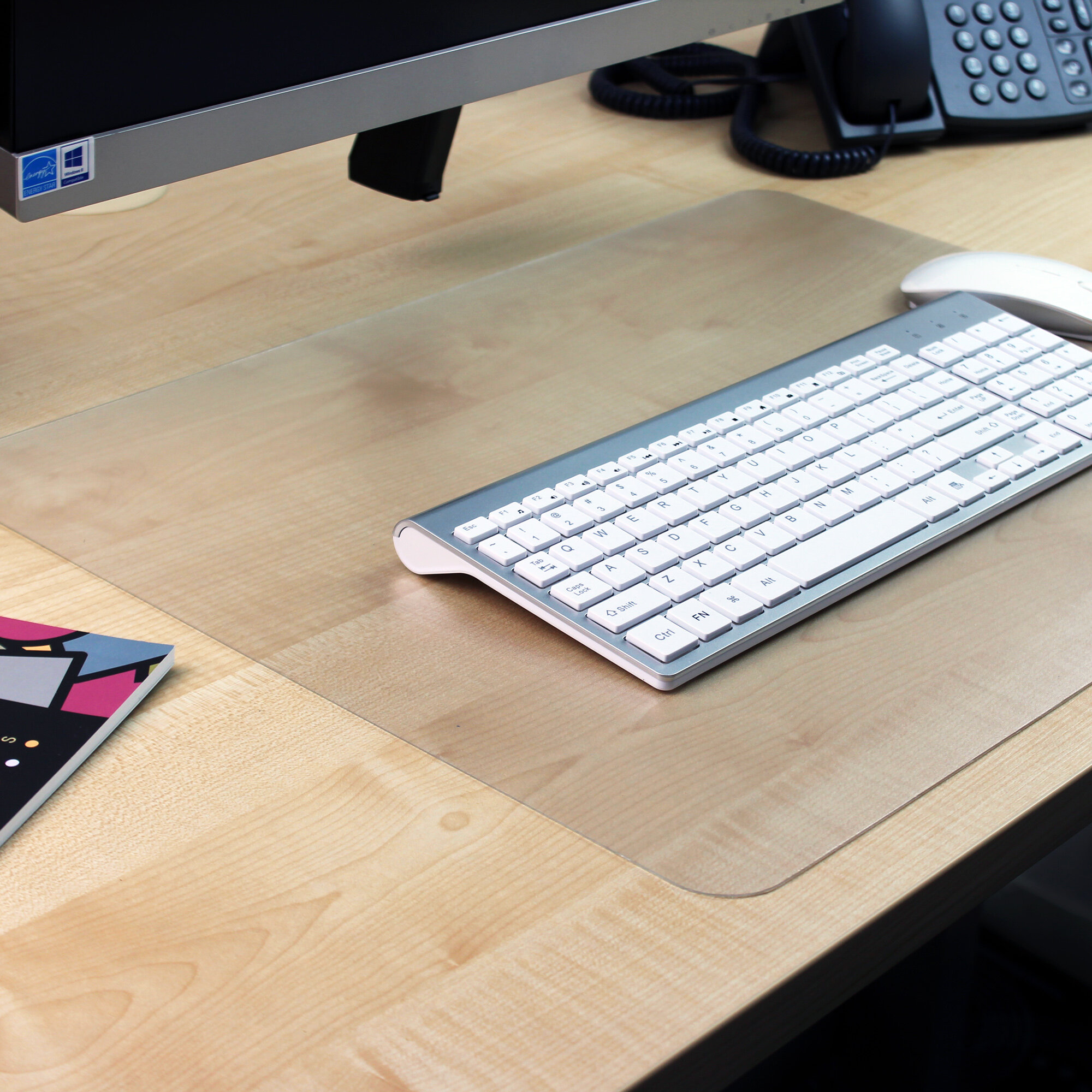 Symple Stuff Desktex Anti Slip Polycarbonate Rectangular Desk Pad