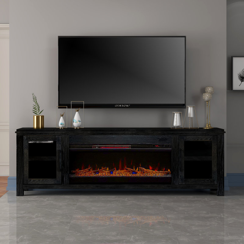 Gracie Oaks Cloyne Tv Stand For Tvs Up To 88 With Electric Fireplace Included Reviews Wayfair