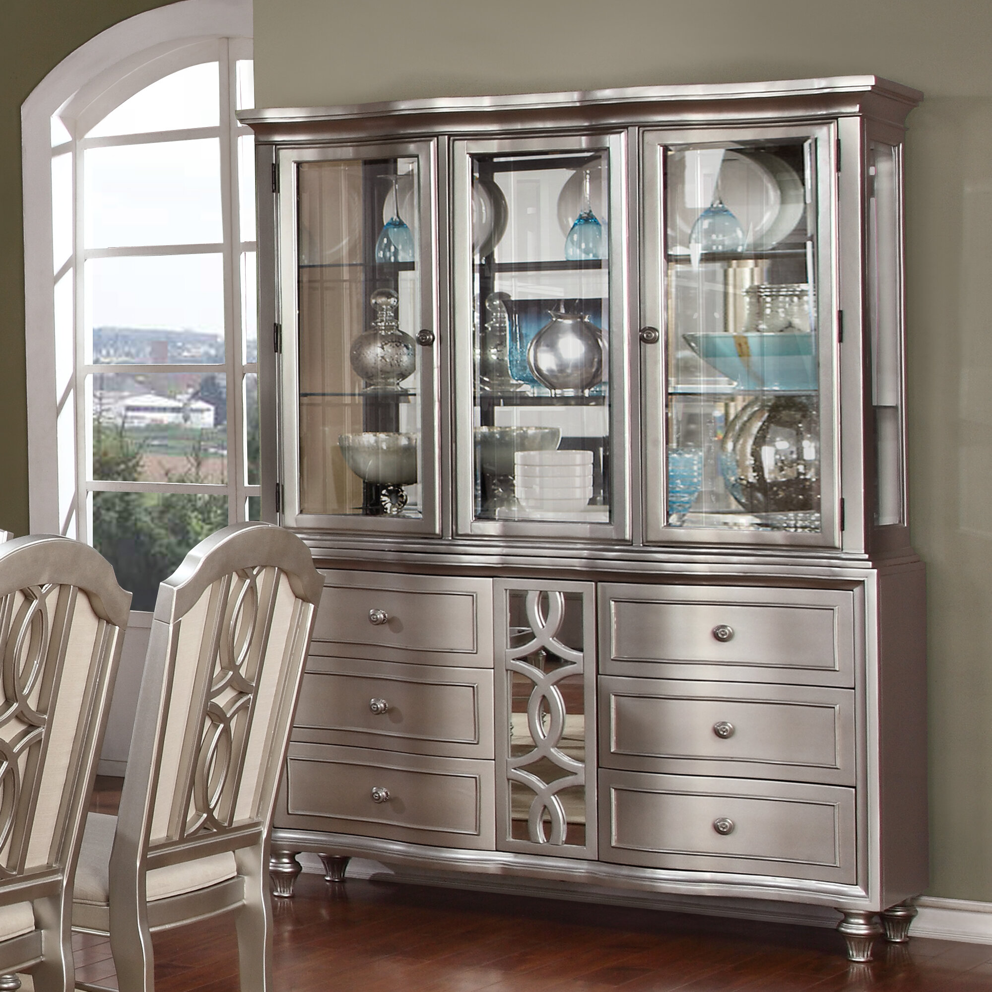 Willa Arlo Interiors Delmare Lighted China Cabinet Reviews Wayfair