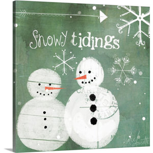Christmas Art Snowy Tidings by Katie Doucette Graphic Art on Wrapped Canvas