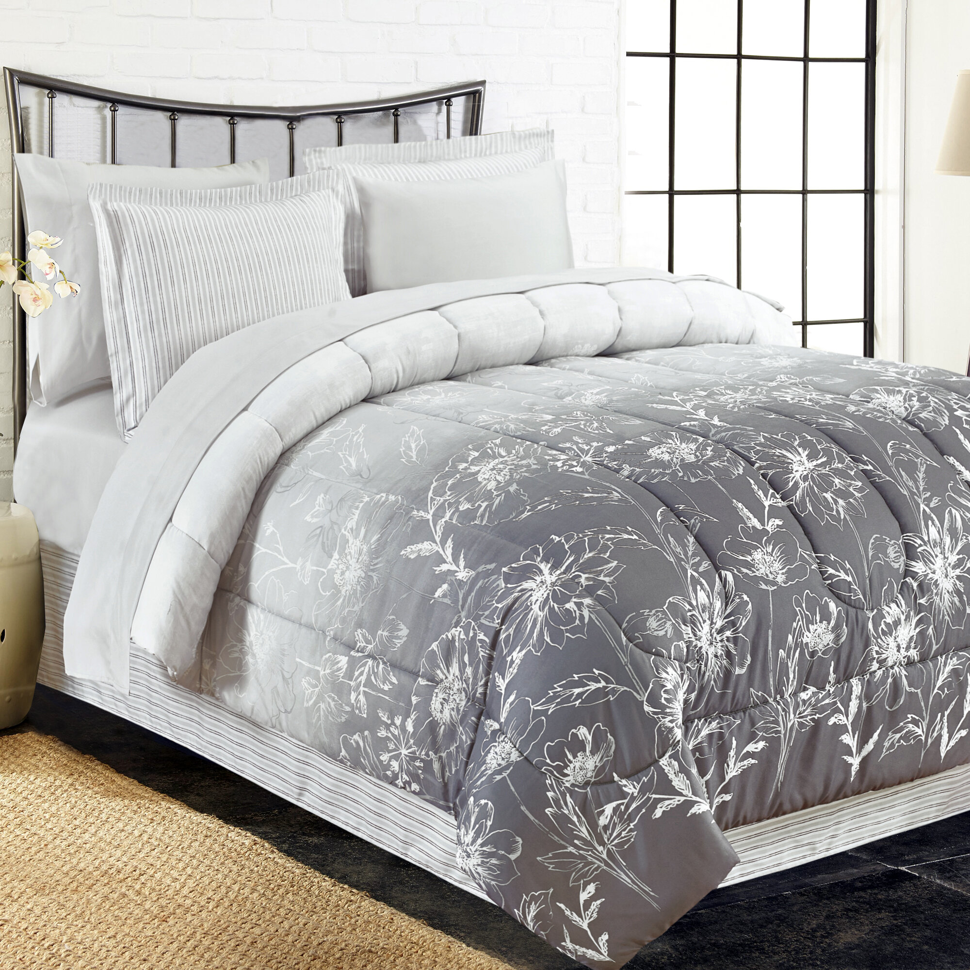 Winston Porter Lozoya 8 Piece Reversible Comforter Set Reviews