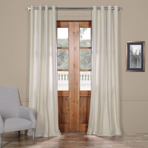Anacari Solid Grommet Indoor Cotton Curtain Panel