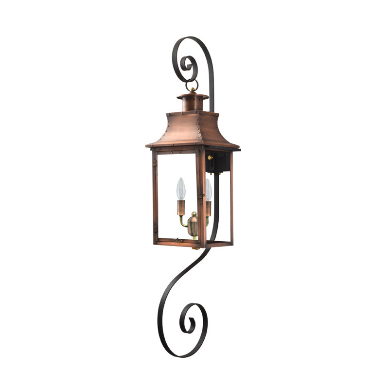 Longshore Tides Gravette Aged Copper 2 Bulb 21 H Outdoor Wall Lantern Wayfair
