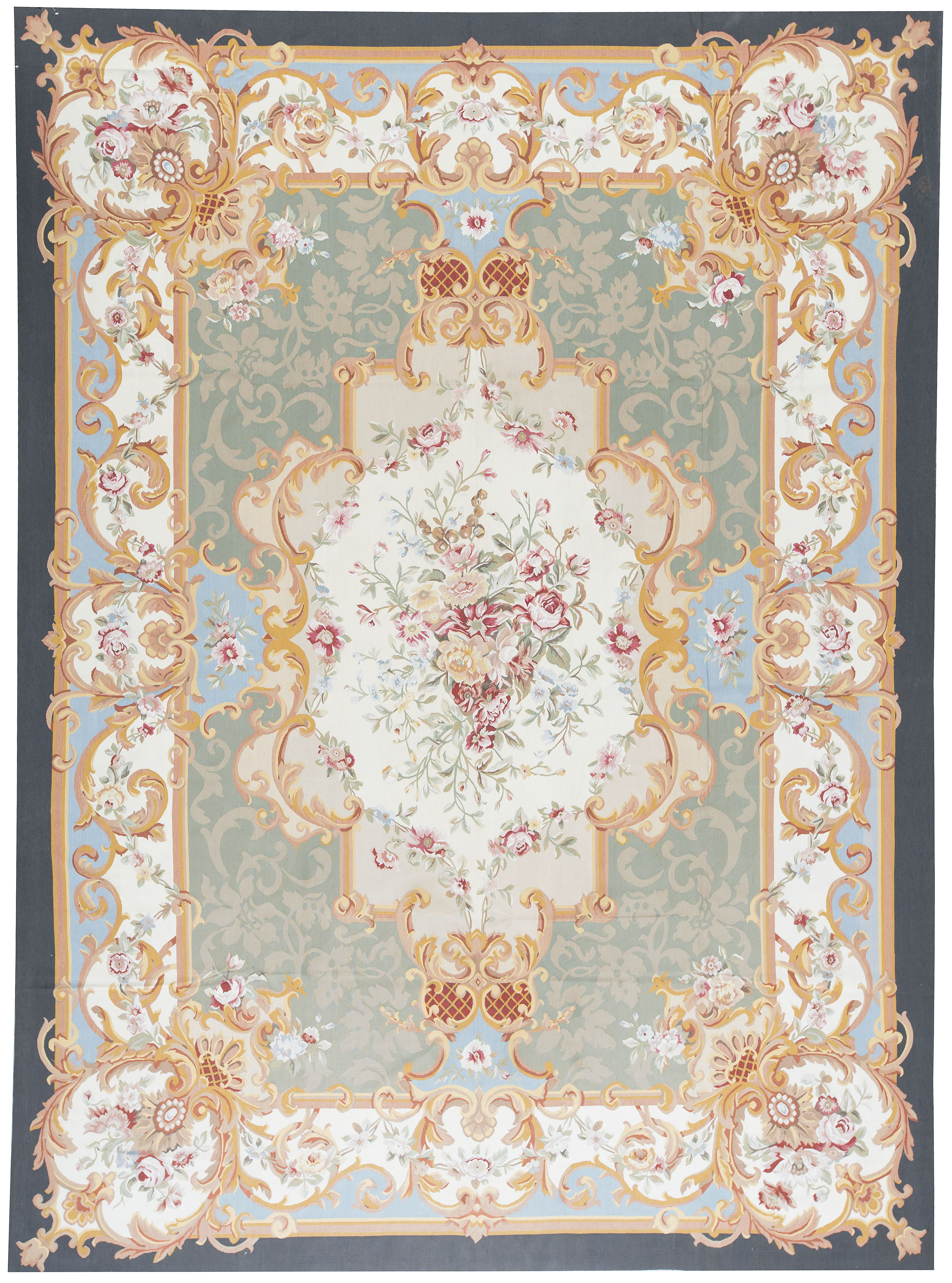 Bokara Rug Co Inc One Of A Kind Chinese Hand Knotted Blue Green Chinese Hand Knotted