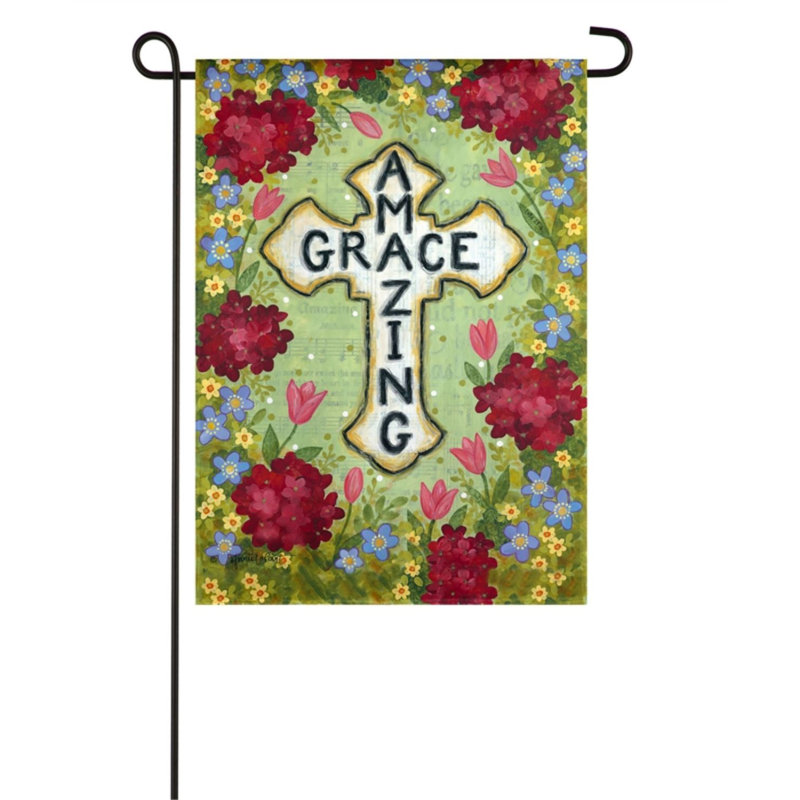 Evergreen Enterprises Inc Amazing Grace Cross 2 Sided Polyester 10 X 6 Garden Flag Wayfair