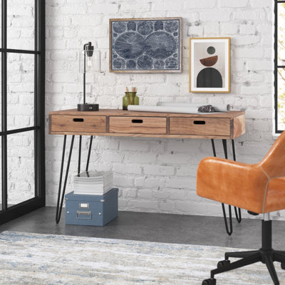 Whitby Solid Wood Desk with Built in Outlets