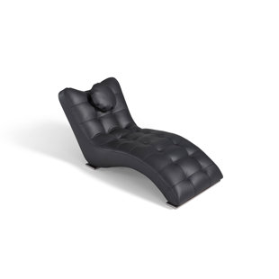 Go to store & view more images Orren Ellis Crownfield Leather Chaise Lounge