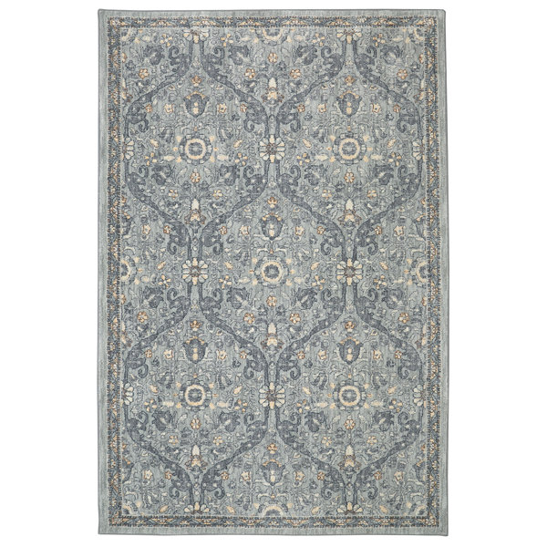 Karastan Euphoria Floral Silk Gray Cream Area Rug Perigold