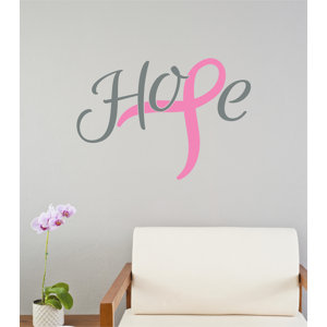 Hope Ribbon for Breast Cancer Awareness Vinyl Wall Decal