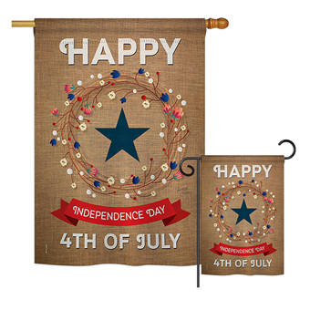 Breeze Decor Fireworks July 4th Americana Fourth Of Impressions 2 Sided Polyester 2 Piece Flag Set Wayfair