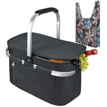 Collegiate Patterned Large Collapsible Picnic Tote