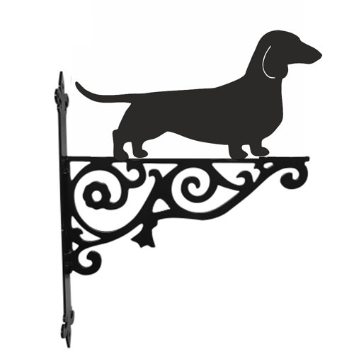 Dachshund Smooth Haired Ornamental Hanging Bracket Steel Images