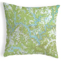 ArtVerse Katelyn Smith 16 x 16 Indoor/Outdoor UV Properties-Waterproof and Mildew Proof Alabama Watercolor Pillow 