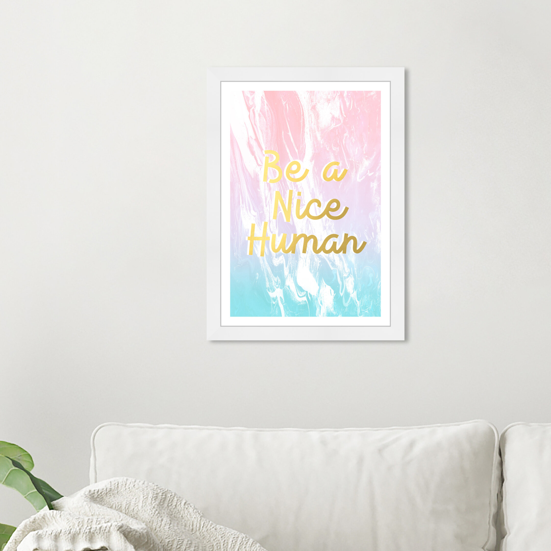 mercer41 typography and quotes be a nice human inspirational quotes and sayings picture frame graphic art wayfair