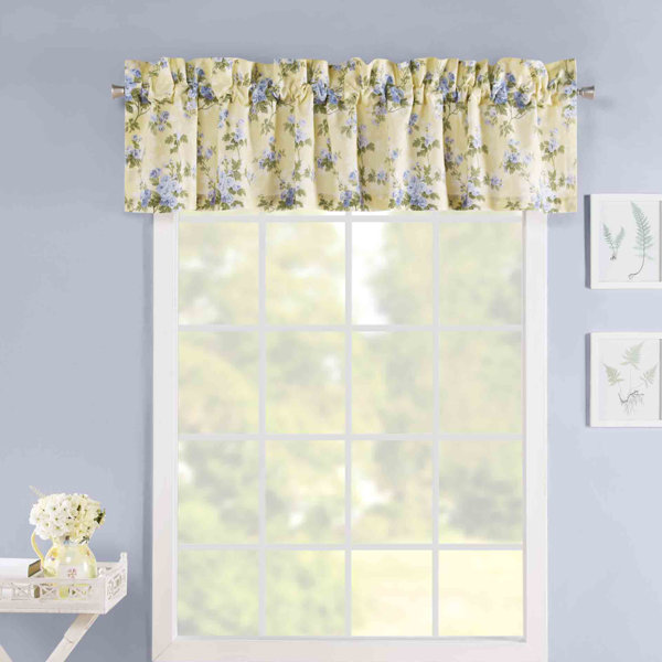 Laura Ashley Cassidy Floral Cotton Ruffled 86 Window Valance In Yellow Blue Reviews Wayfair Laura ashley curtains made hepworth lavender linen vintage fabric new. cassidy floral cotton ruffled 86 window valance in yellow blue