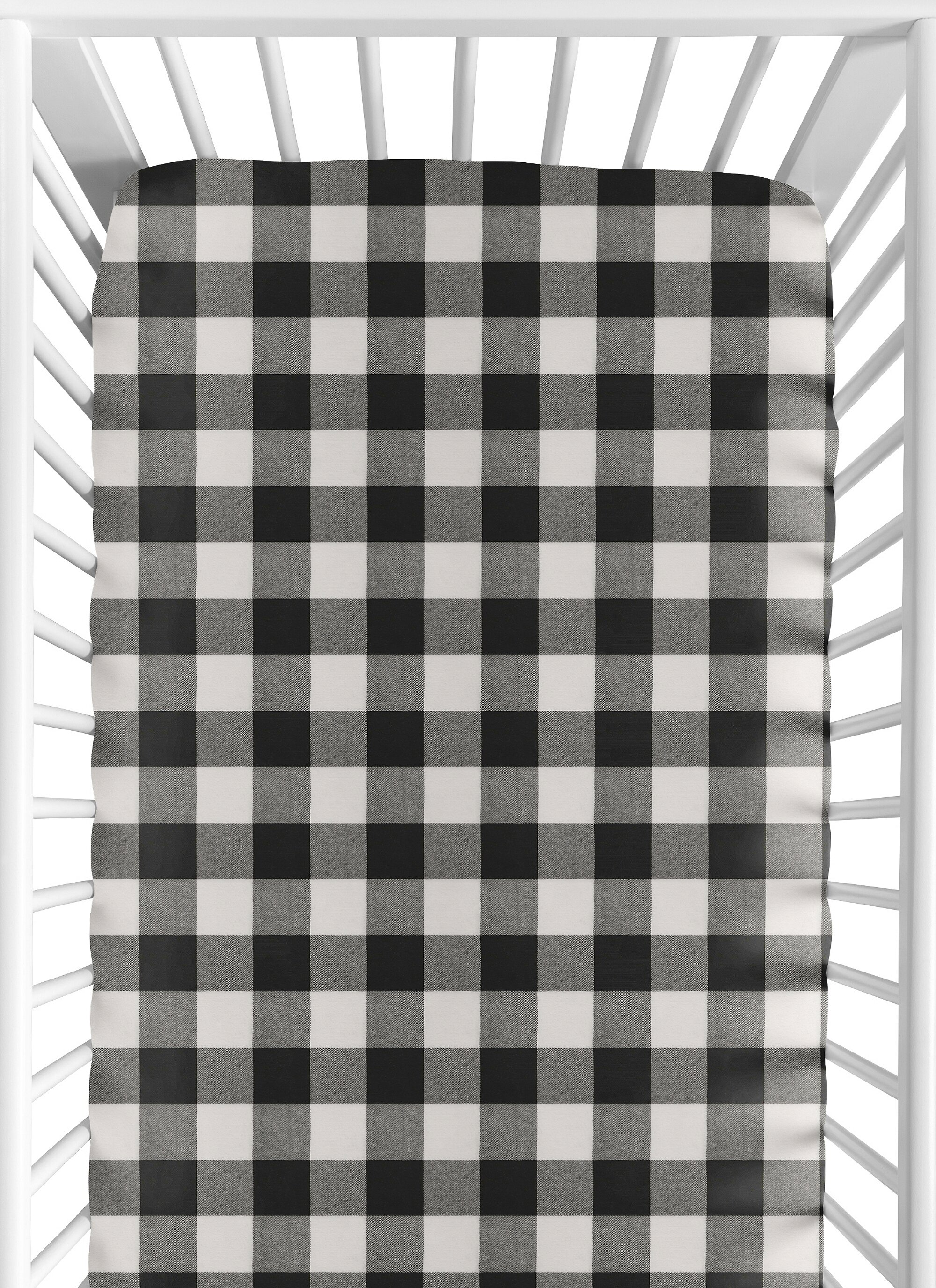black white crib sheet