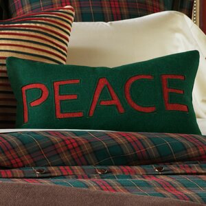 Home For The Holidays Peace Lumbar Pillow