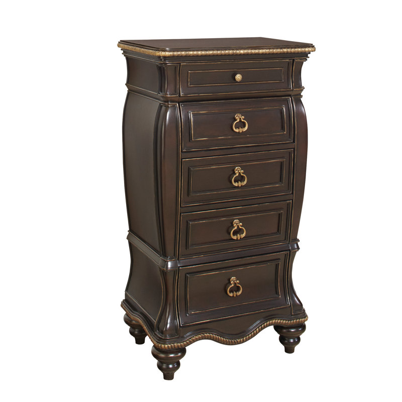 Avalon Furniture Glam Style Lift Top Lingerie 5 Drawers Lingerie Chest