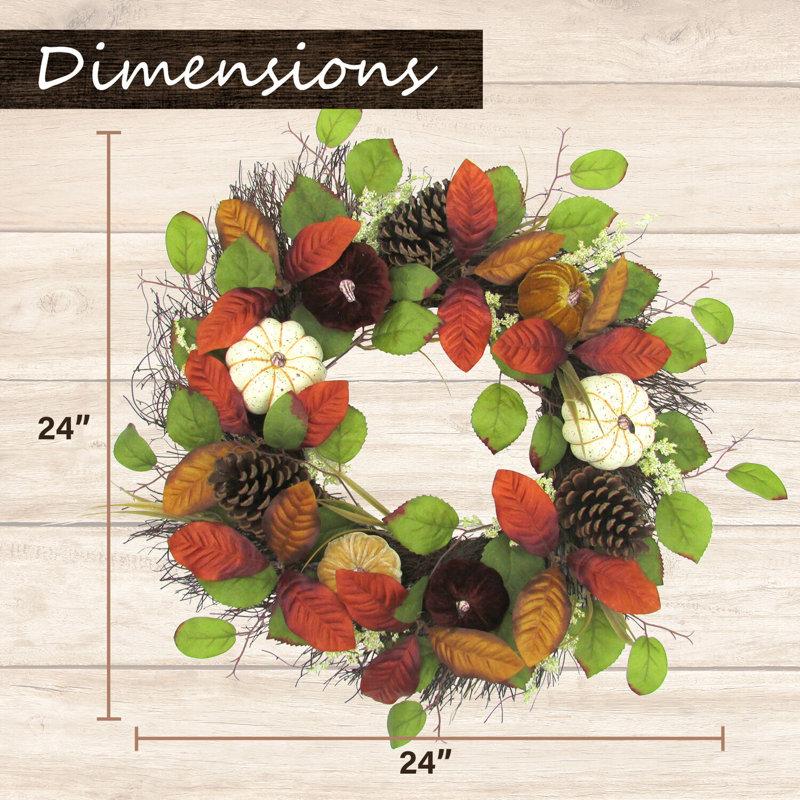 Primrue Door Hanging Harvest 24 Polyvinyl Chloride Wreath Wayfair