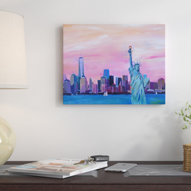 East Urban Home Manhattan Skyline With Downtown Skyline And Statue