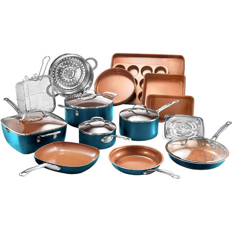 Gotham Steel Original Copper Pieces Ceramic Non Stick Cookware Set With Bakeware Reviews Wayfair