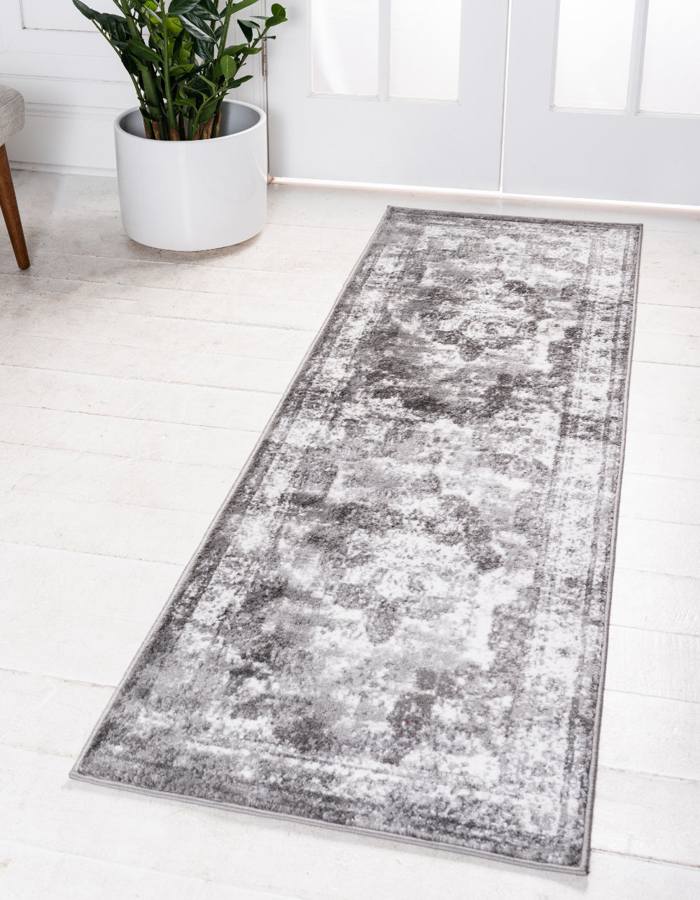 Gray and white runner Clearance