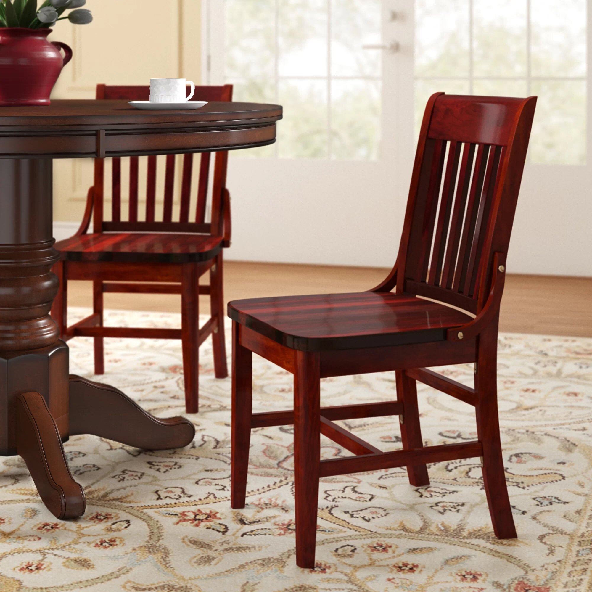 beechwood school house solid wood seat dining chair