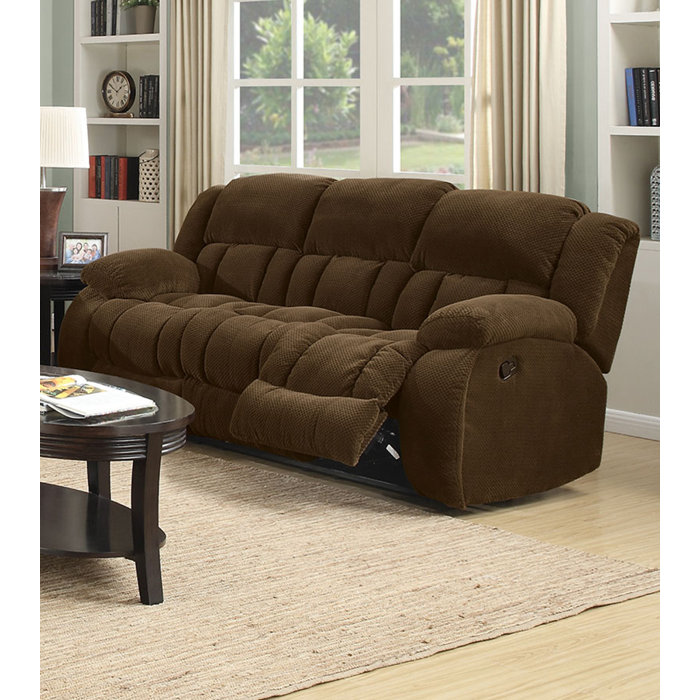 Coin Textured Chenille Padded Reclining Sofa