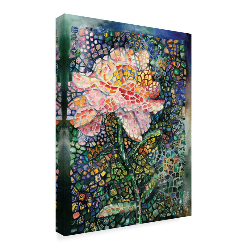 August Grove Mosaic Flower Acrylic Painting Print On Wrapped