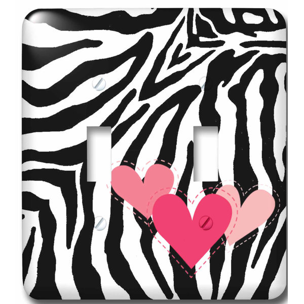 3drose Hearts Zebra Print 2 Gang Toggle Light Switch Wall Plate Wayfair