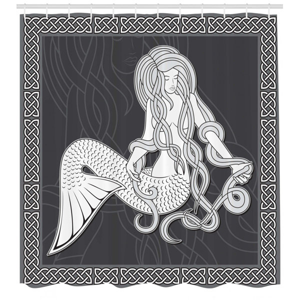 East Urban Home Ambesonne Mermaid Shower Curtain Retro Art