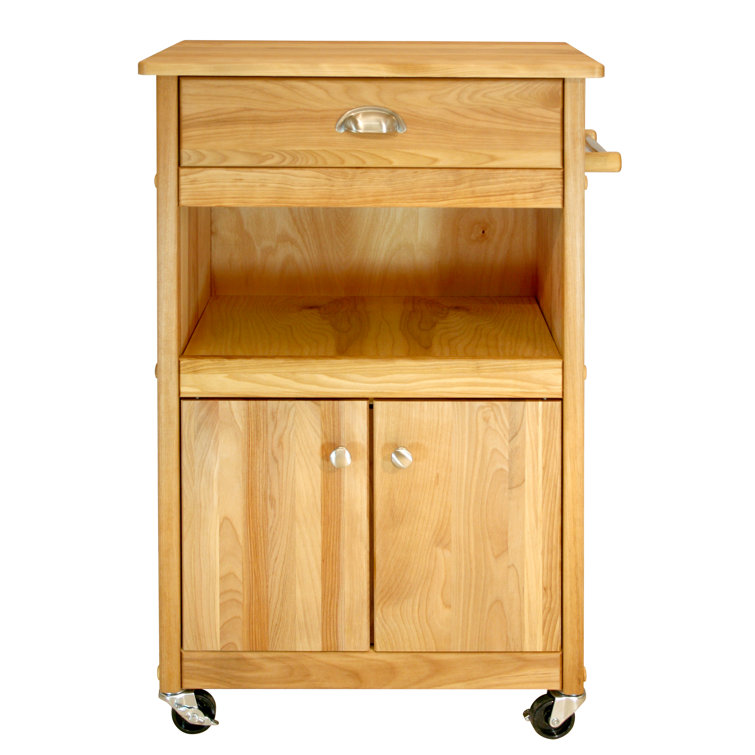 Winston Porter Bertold Kitchen Cart With Butcher Block Top Reviews Wayfair