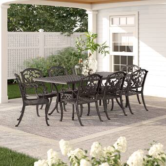 Fairfield 9 Piece Outdoor Patio Dining Set With Cushions Birch Lane