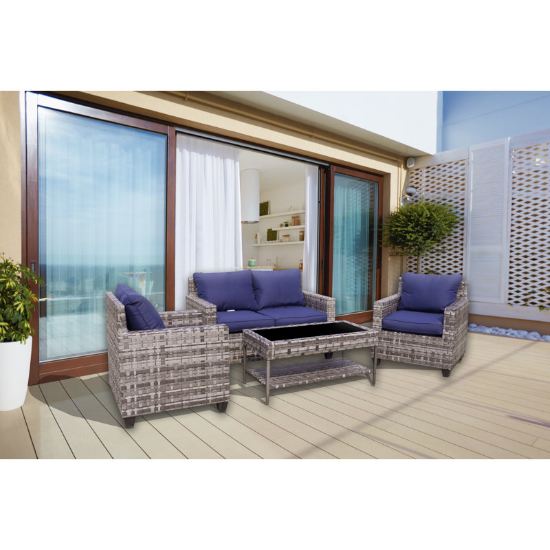 Breakwater Bay Chi 4 Piece Sofa Seating Group With Cushions Wayfair