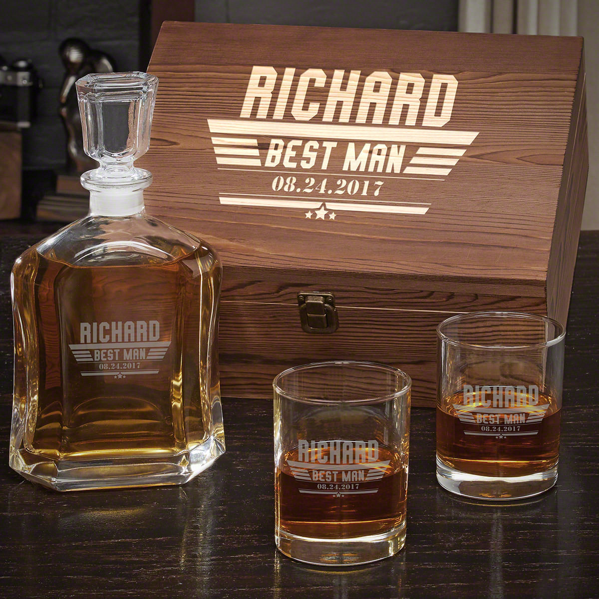 Groomsmen Gift Personalized Whiskey Decanter Engraved