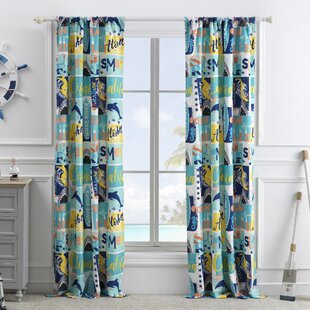6 available Coral Pair of Blue and Yellow/Gold Tier Curtains Green 