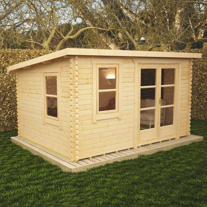 Tiger Sheds Rho 12 X 12 Ft Tongue And Groove Log Cabin Wayfair