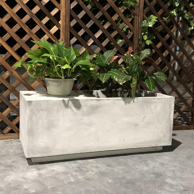 Williston Leonia Long Multifunction Concrete Planter