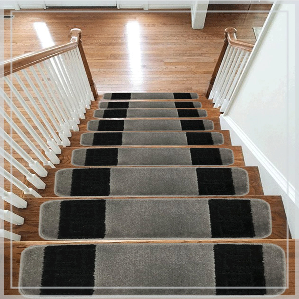 17 Stories Illugi NonSlip Grey/Black Stair Tread Wayfair.co.uk