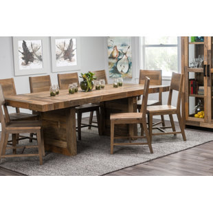 Farmhouse Dining Tables Birch Lane Abbey Extendable Solid Wood Dining Table