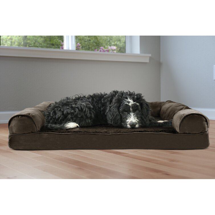 Medium and Large Dogs Orthopedic Dog Beds with Plush Foam Mattress Joint Relief Washable & Removable Cover Deluxe Dog Couch Sofa Style Pet Bed Coffee, Small EMME Dog Bed for Small