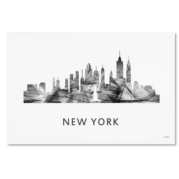 Trademark Art New York New York Skyline Wb Bw Graphic Art On