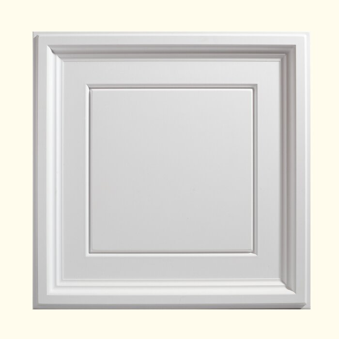 Icon Coffer 2 Ft X 2 Ft Pvc Drop In Ceiling Tile In White