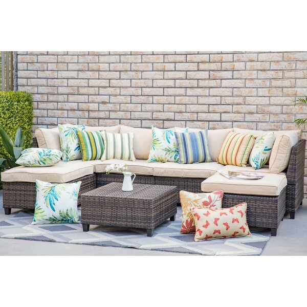 Palm Springs 7 Piece Sectional Seating Group with Cushions