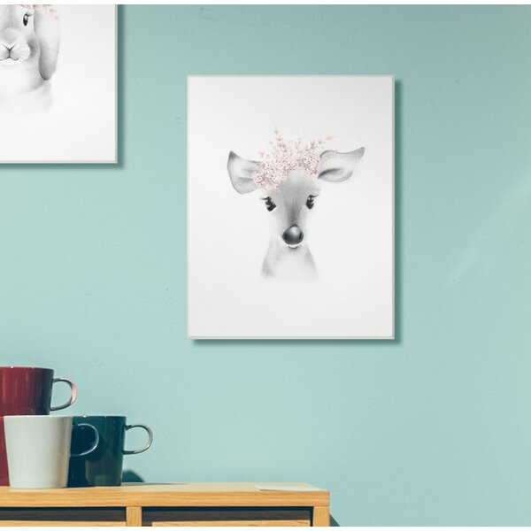 Viv + Rae Gupton Fluffy Deer Flowers Art & Reviews | Wayfair