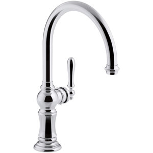Artifacts Single-Hole Kitchen Sink Faucet with Swing Spout, Arc Spout Design