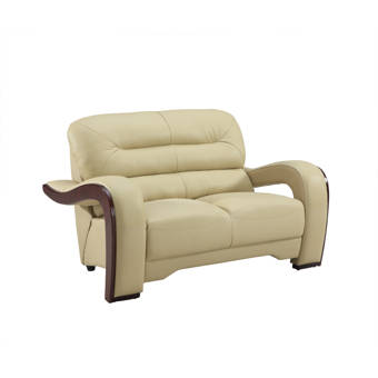 Red Barrel Studio Conte 64 Wide Faux Leather Rolled Arm Loveseat Wayfair