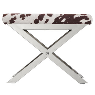 Modern Contemporary Cowhide Vanity Stool Allmodern Wildcat Hills Cow Hide Print Vanity Stool
