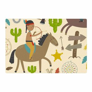 Petit Griffin Tipi Kids Brown Area Rug