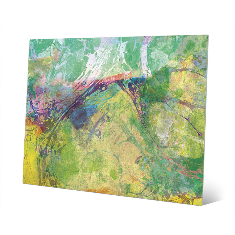 Click Wall Art Oily Chartreuse Spatter Print Of Painting On